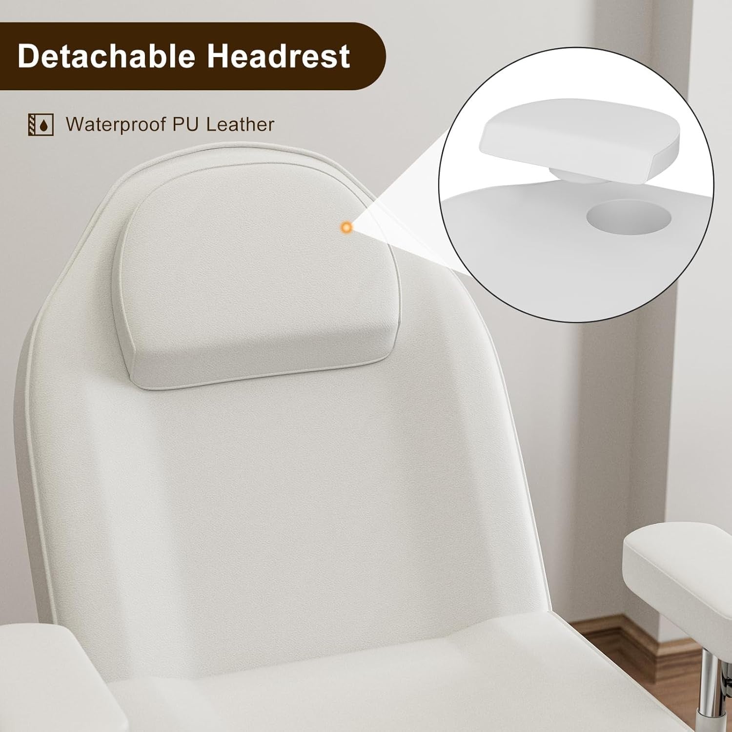Adjustable 3-Section Salon Beauty Tattoo Bed Rotating Armrests Esthetician