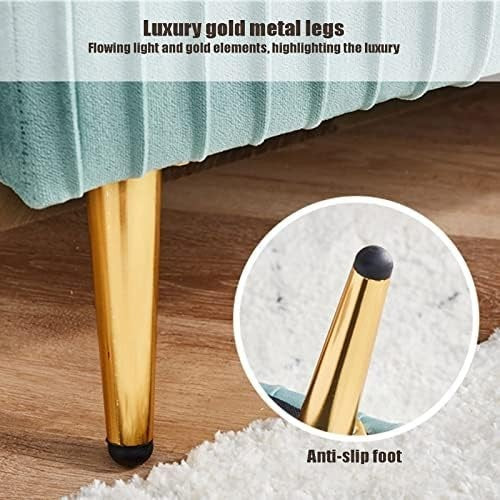 Coffee Velvet Storage Ottoman Bench with Gold Legs – Bedroom & Living Room