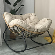 Oversized Patio Rocking Chair with Cushions | Indoor/Outdoor Rattan Lounge