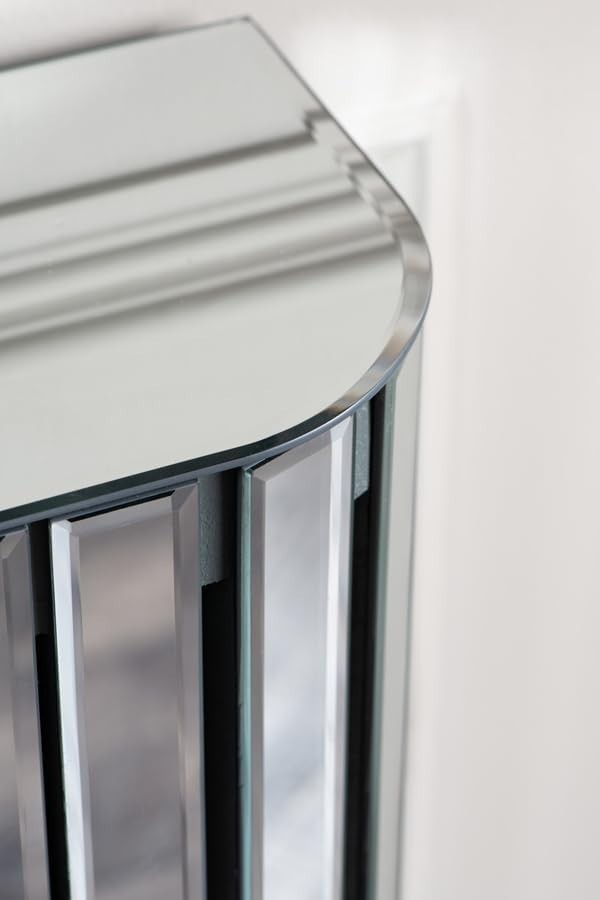 Luxury Mirrored Radiator Cover | Silver Glass Console Cabinet | Adjustable