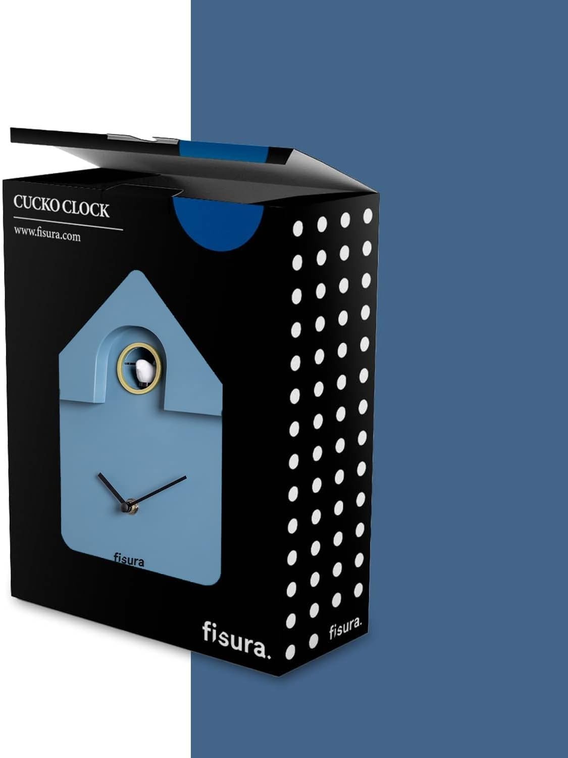 Modern Blue Cuckoo Wall Clock Bird Sound ABS Plastic Silent Pendulum Decor