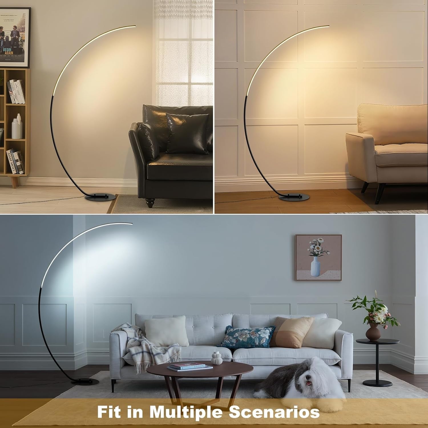 Arc Floor Lamp LED Dimmable 3 Colour Temps Remote Timer Modern Reading