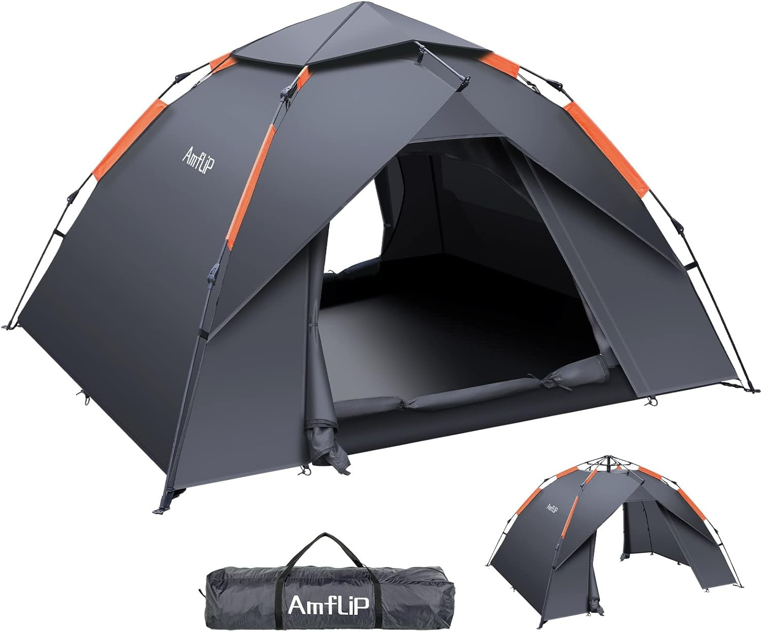3 Man Automatic Pop Up Camping Tent 4 Season Waterproof