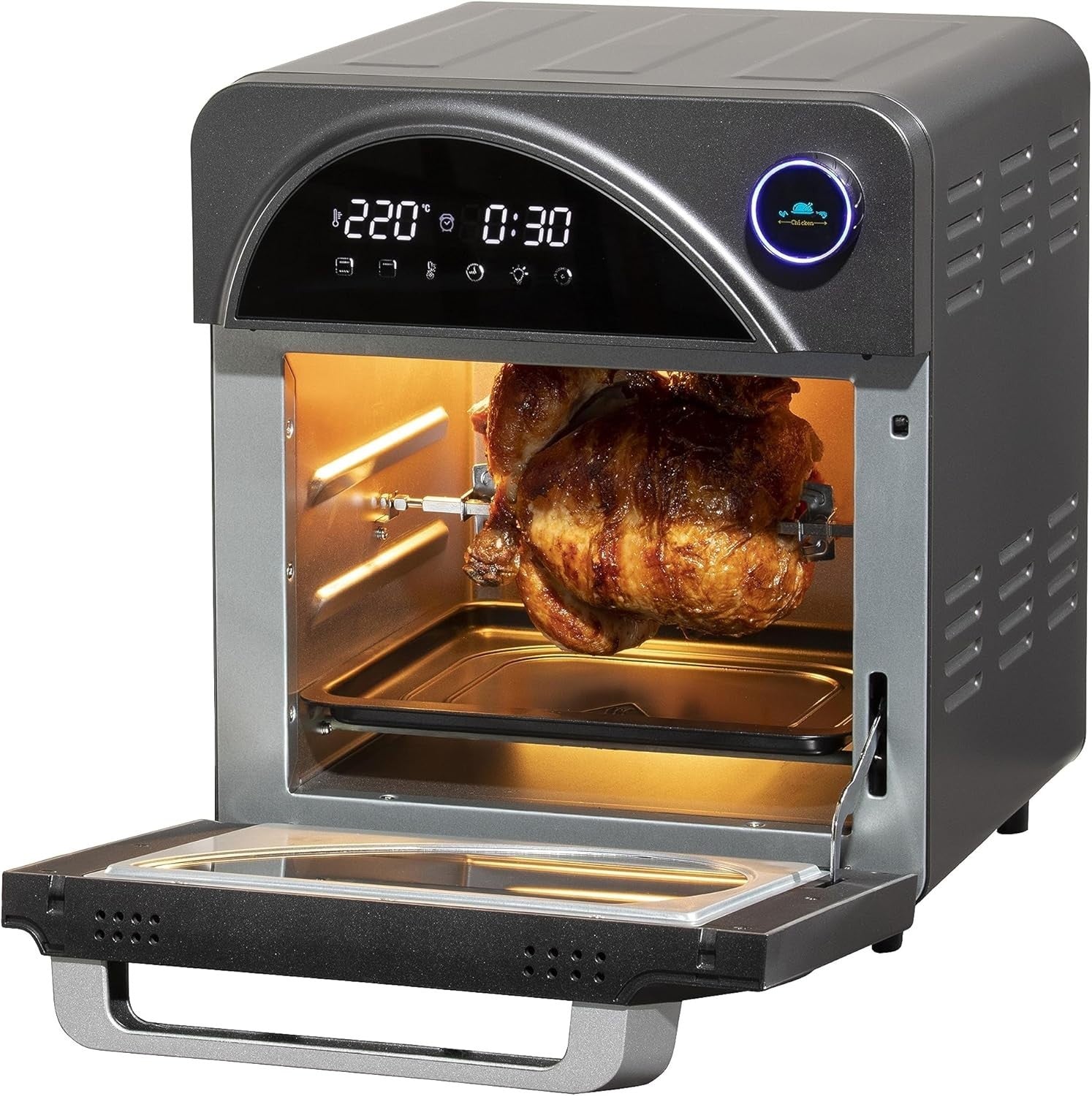 14.5L Digital Air Fryer Oven Rotisserie Dehydrate Grill 12 Presets Family Cooker