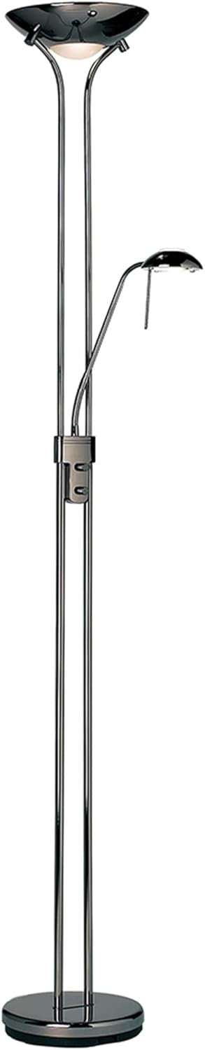 Mother Child Floor Lamp Black Chrome Uplighter Reading Light Dimmable