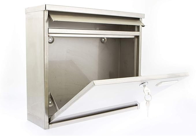 Secure Wall Mounted Post Box – Lockable, Weatherproof, Stainless Steel, 36x32x12