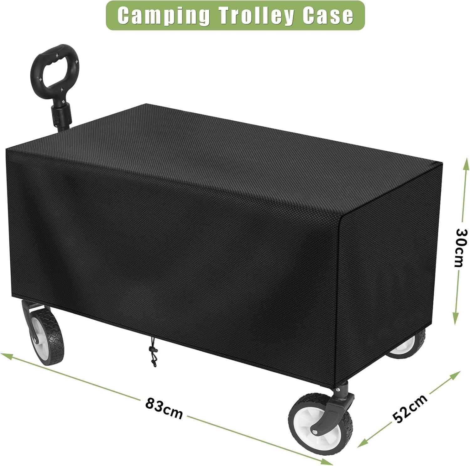 Black Heavy Duty Camping Wagon 100L Folding All-Terrain Garden Trolley + Cover