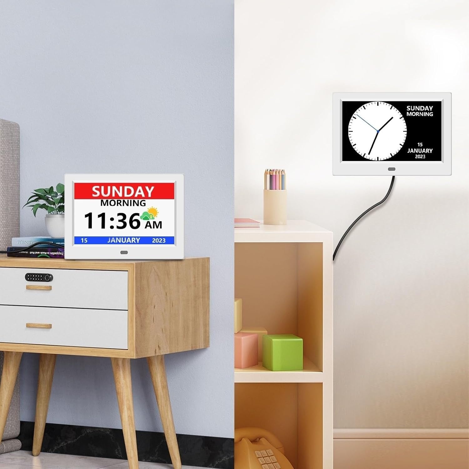 11 Inch Digital Dementia Clock Large Day Date Time Display Auto DST