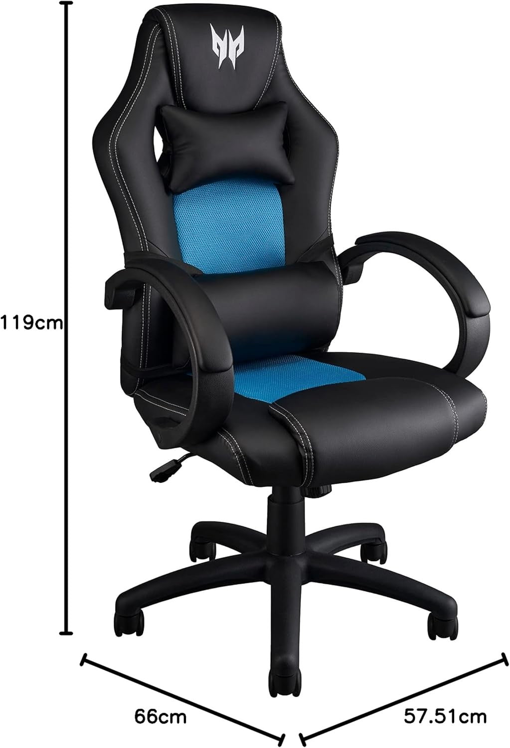 Ergonomic Gaming Chair Reclining Back Lumbar Support Black