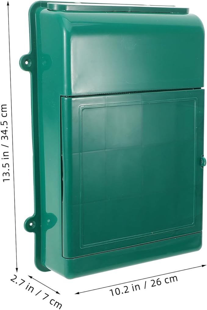 Weatherproof Wall Mounted Mailbox Outdoor Plastic Letter Box Green – Easy Instal