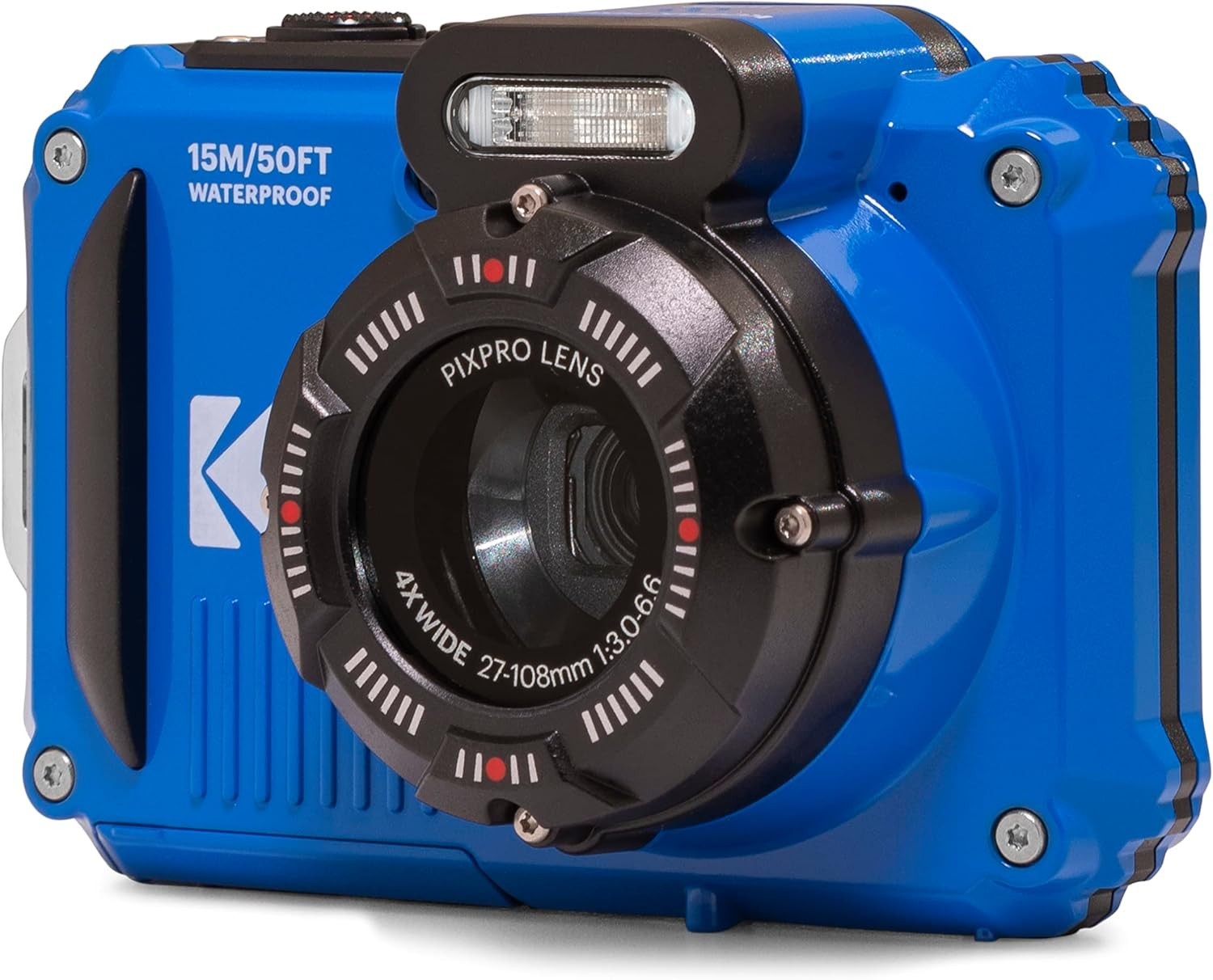 Waterproof Tough Digital Camera 16MP 4X Zoom Full HD Compact Blue