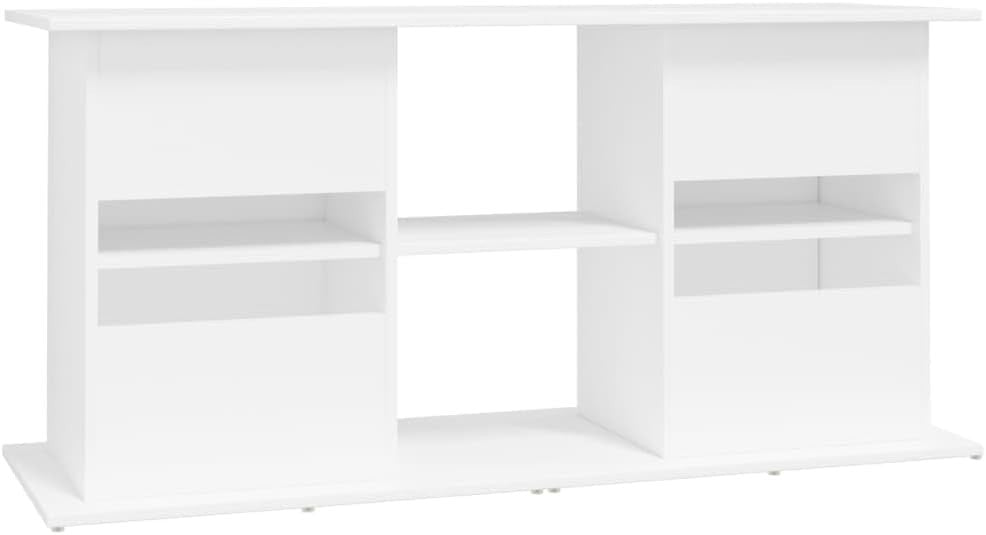 Large White Aquarium Stand 121x41x58cm with Storage Shelves & Modern Look