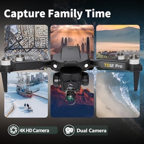 4K Camera Drone for Adults, Foldable Brushless Motor, 3 Speeds, Carry Case