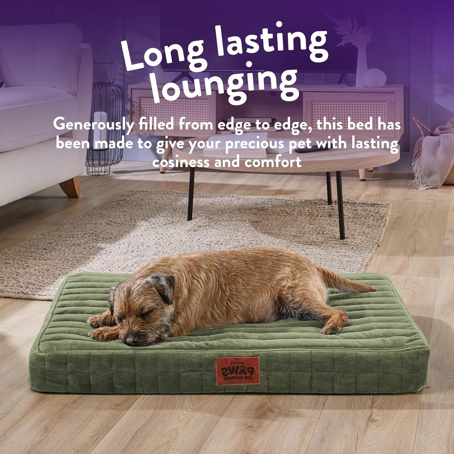 Medium Orthopedic Dog Bed 90x60x10cm Washable Crate Mat