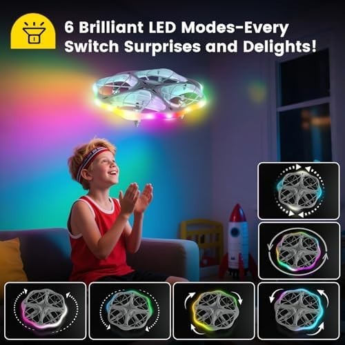 DEERC D13 Kids Mini Drone, LED Lights, Obstacle Avoidance, 21 Min Flight