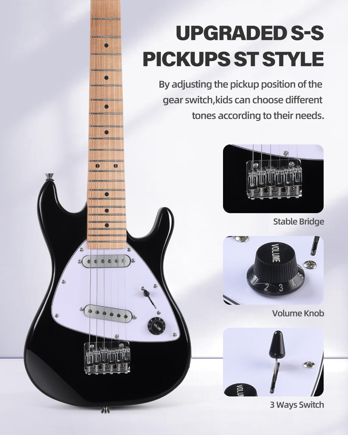 Kids Electric Guitar 30" 1/4 Size Starter Kit w/ Amp & Bag