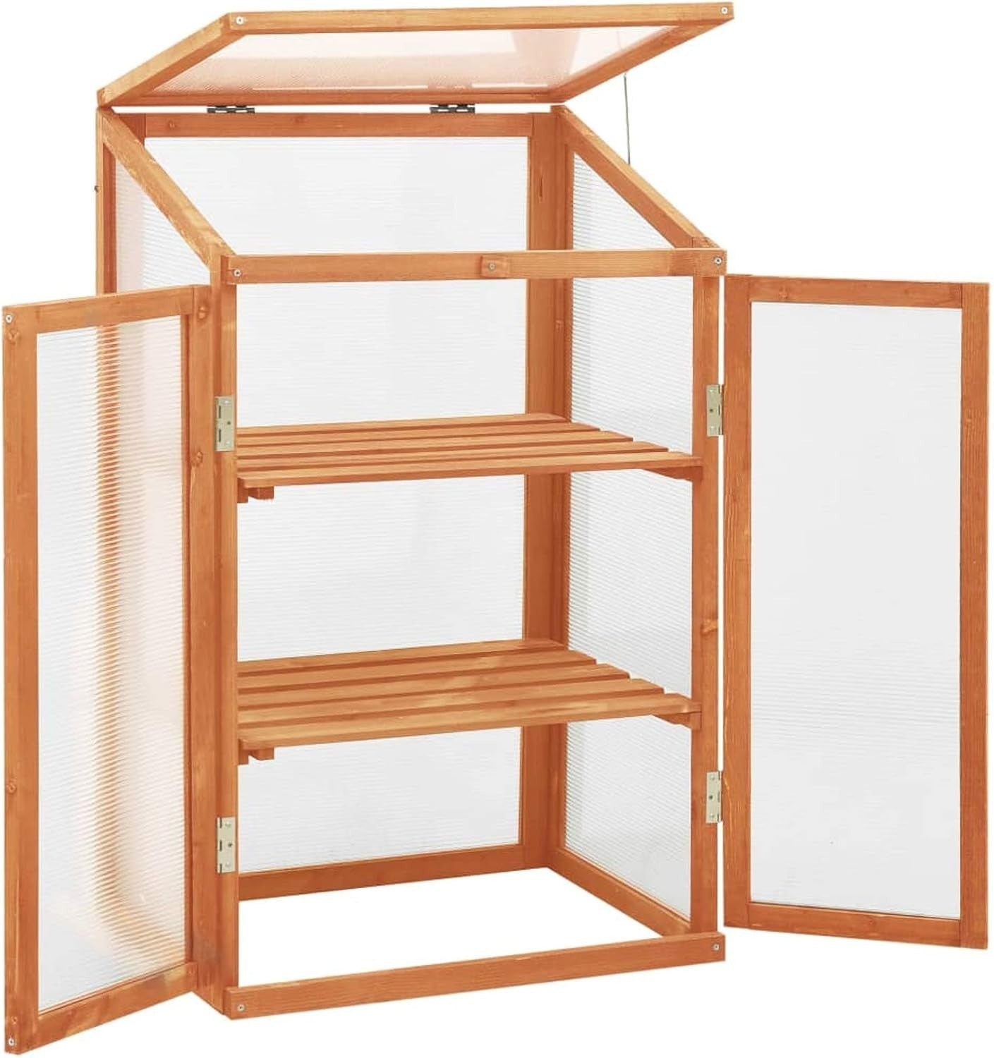 Wooden Mini Greenhouse 60x45x100cm | Firwood & Polycarbonate Cold Frame