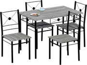 Modern Grey 4-Seater Dining Table Set | Compact Kitchen Breakfast Set