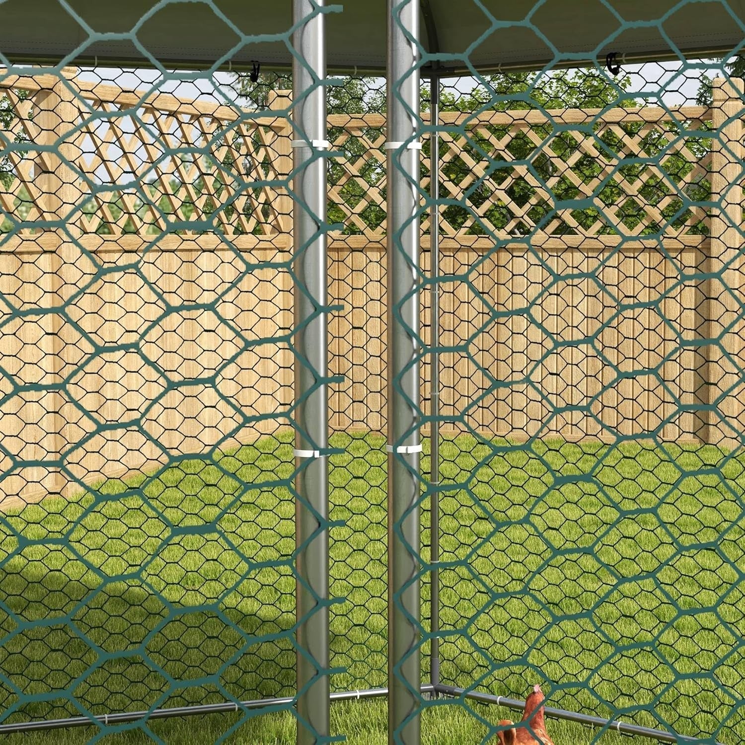 4x3.5x2.6m Walk In Chicken Run Galvanised Coop 10-15 Hens