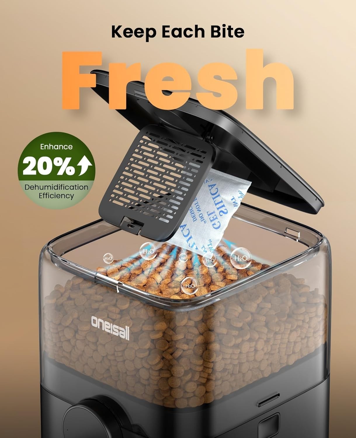 Automatic Cat Feeder 3L Timed Pet Food Dispenser 6 Meals Stainless Bowl