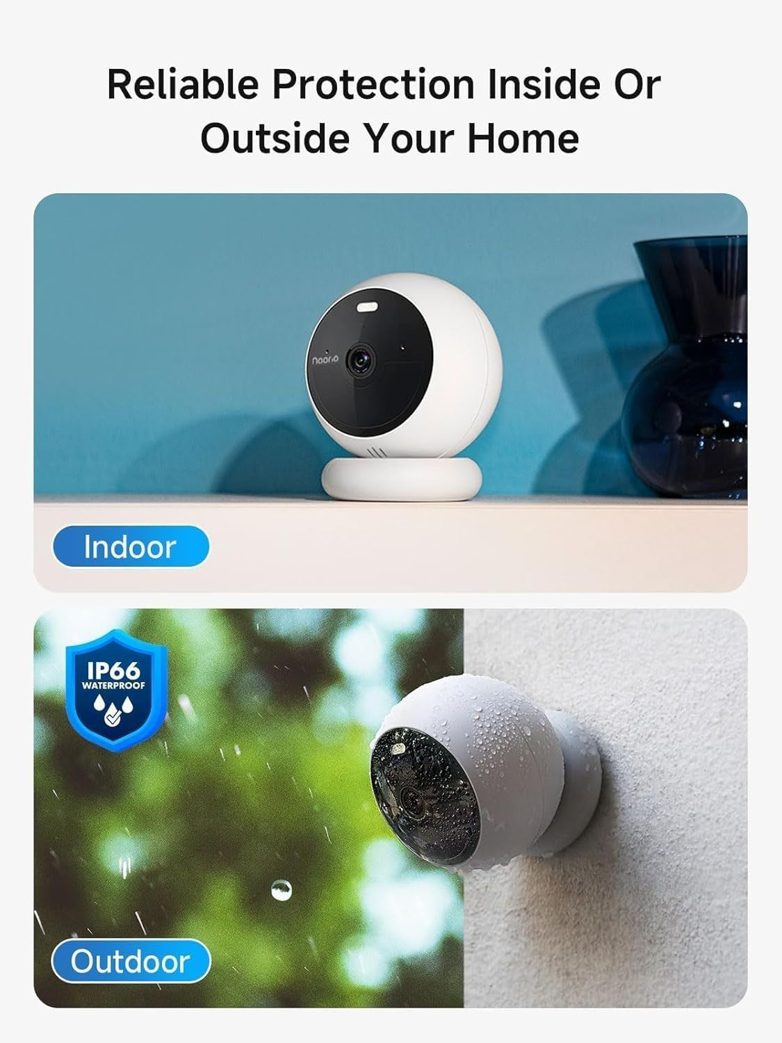 2K QHD Wireless Security Camera HDR Night Vision Alexa No Fees