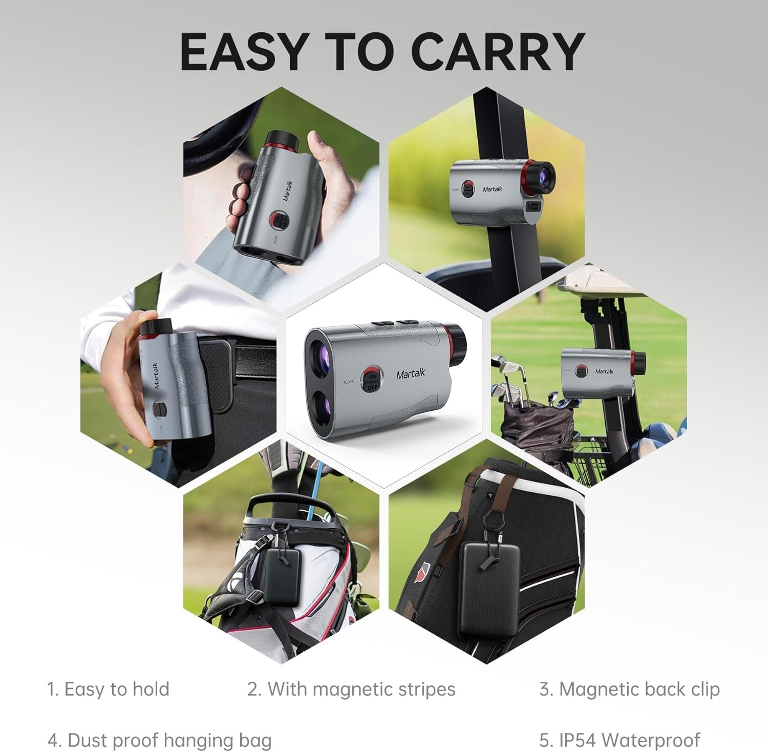Golf Rangefinder 1200Y Slope Flag Lock Vibration Rechargeable 7X