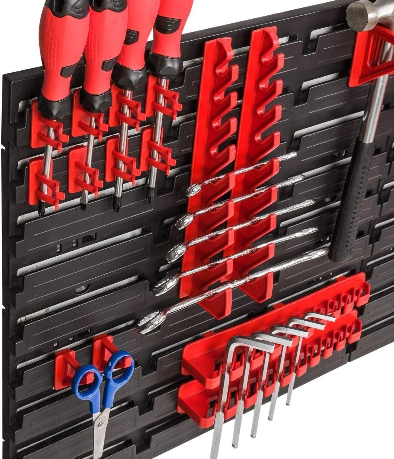 Wall Mounted Tool Peg Board Garage Workshop Organizer Rack Set