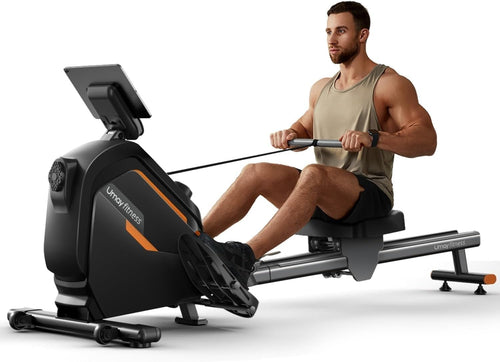 Magnetic Rowing Machine Quiet 16-Level Dual Rail LCD Heavy Duty Home Fitness