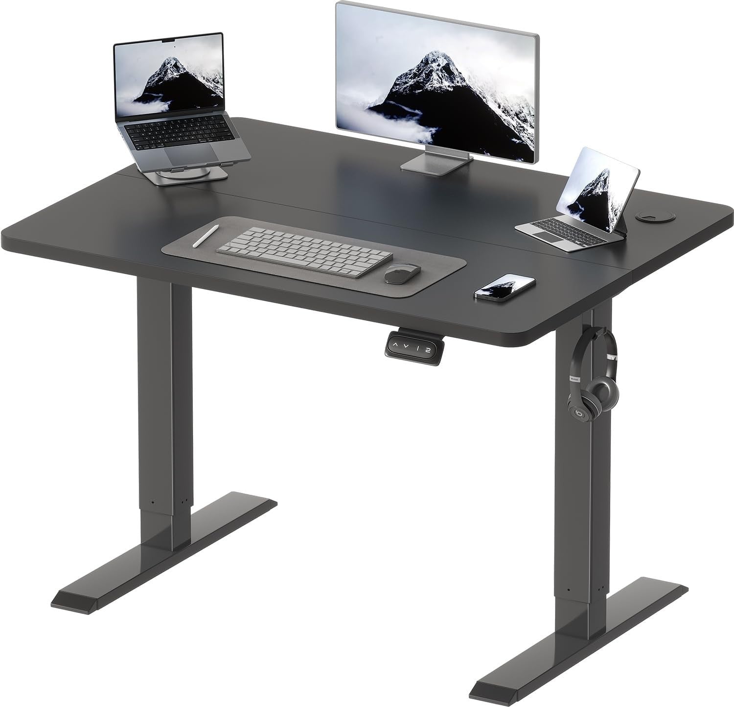 Electric Standing Desk 100x60cm Adjustable Sit Stand Table w/ USB & Memory Panel