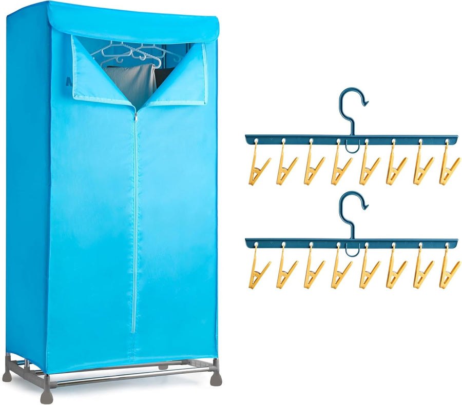 Electric Clothes Dryer Heated Airer 2 Tier Foldable Large Capacity Drying Rack