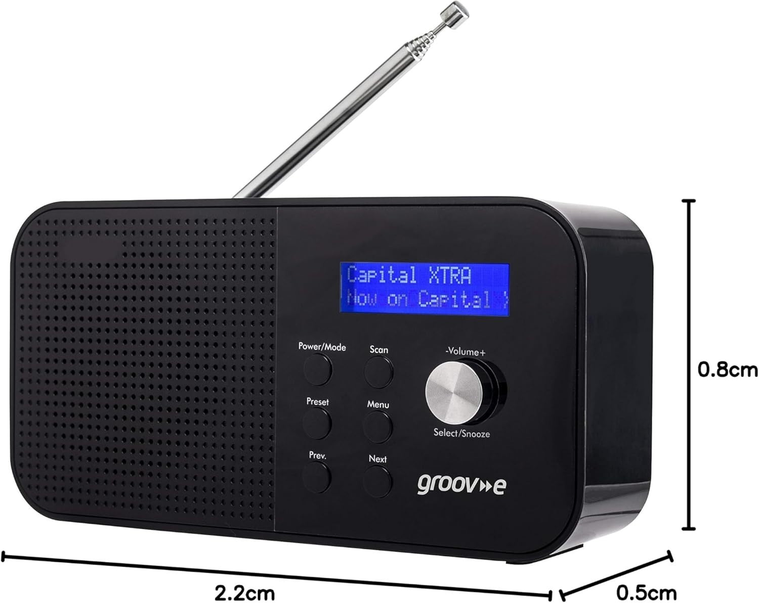 Portable DAB FM Radio Bluetooth Alarm LCD 20 Presets