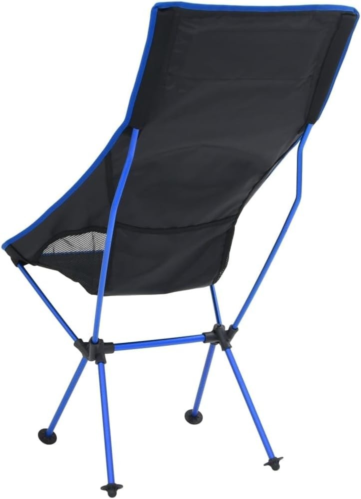 Foldable Camping Chair Portable Outdoor Aluminium Frame Black Blue 600D PVC