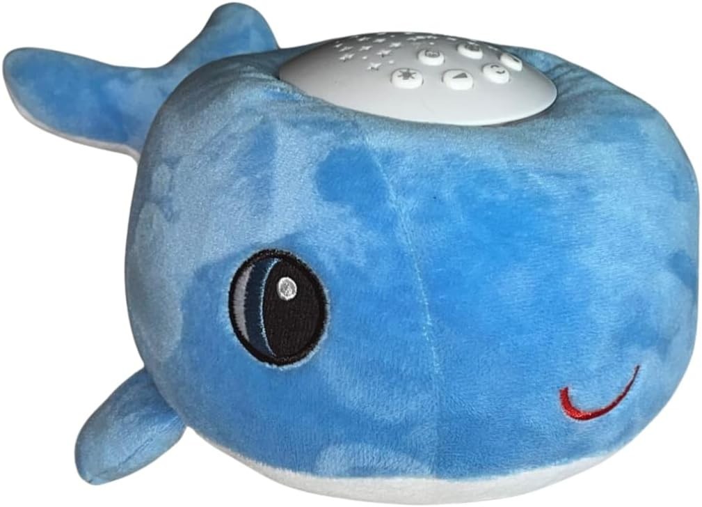 Blue Plush Whale Baby Sleep Soother with 12 Lullabies & White Noise Toy