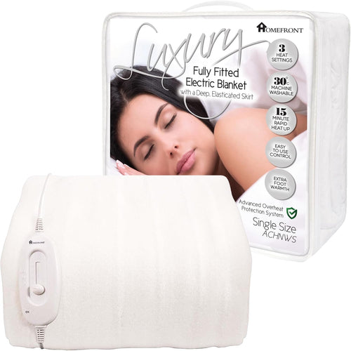 Single Electric Underblanket Fitted Mattress Cover Fast Heat Washable Bed Warmer