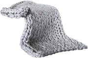 Hand Knit Weighted Blanket Grey Chunky Knit Cozy Throw Sleep Stress Relief