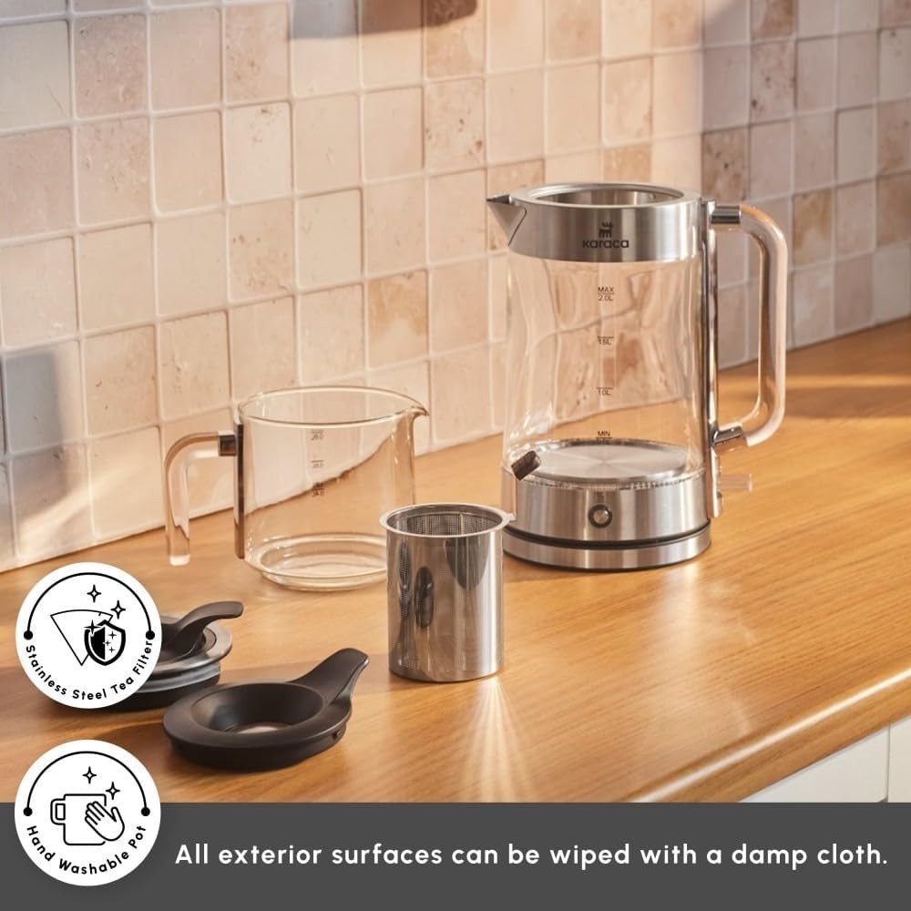 Electric Glass Tea Maker 2.8L 2200W Borosilicate Kettle Keep Warm