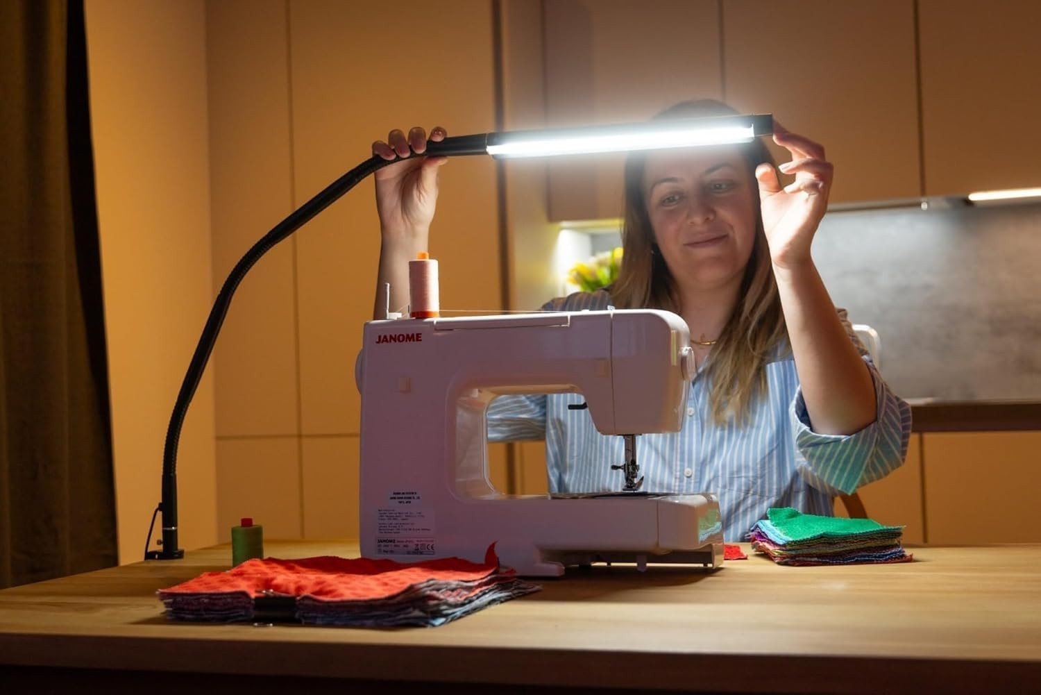 LED Desk Lamp Adjustable Brightness Black Reading Lamp Flexible Arm