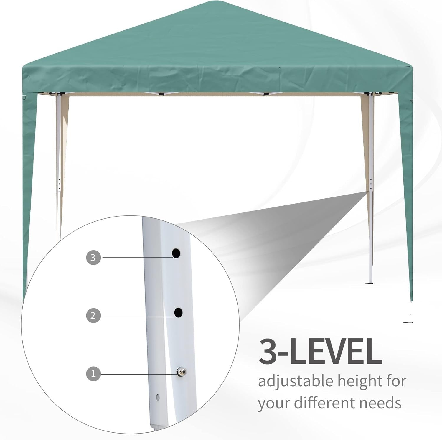 3x3m Pop Up Gazebo Waterproof Adjustable Party Tent w/ Bag Green