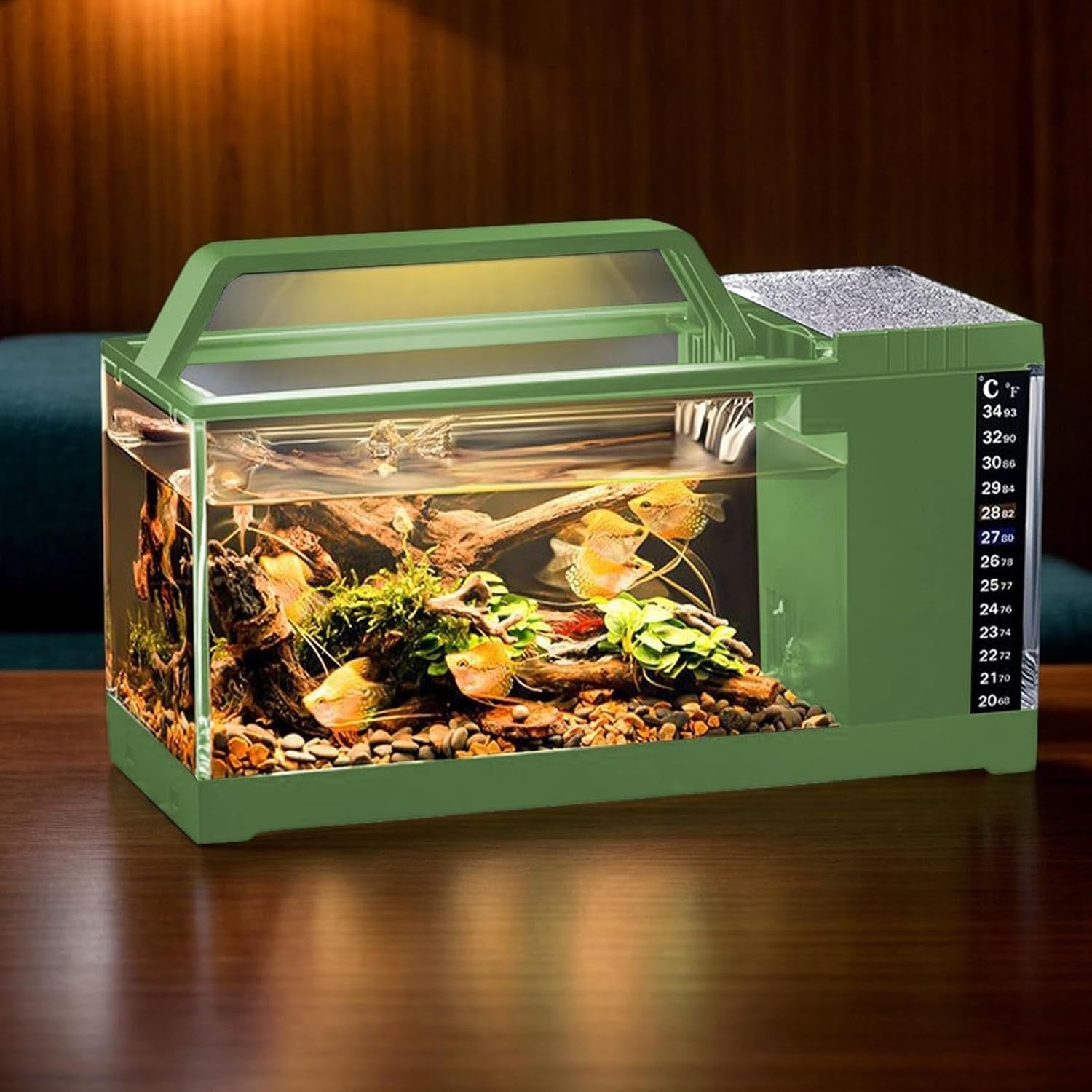 Betta Fish Tank Kit | Small Aquarium LED Light & Quiet Filter Pump