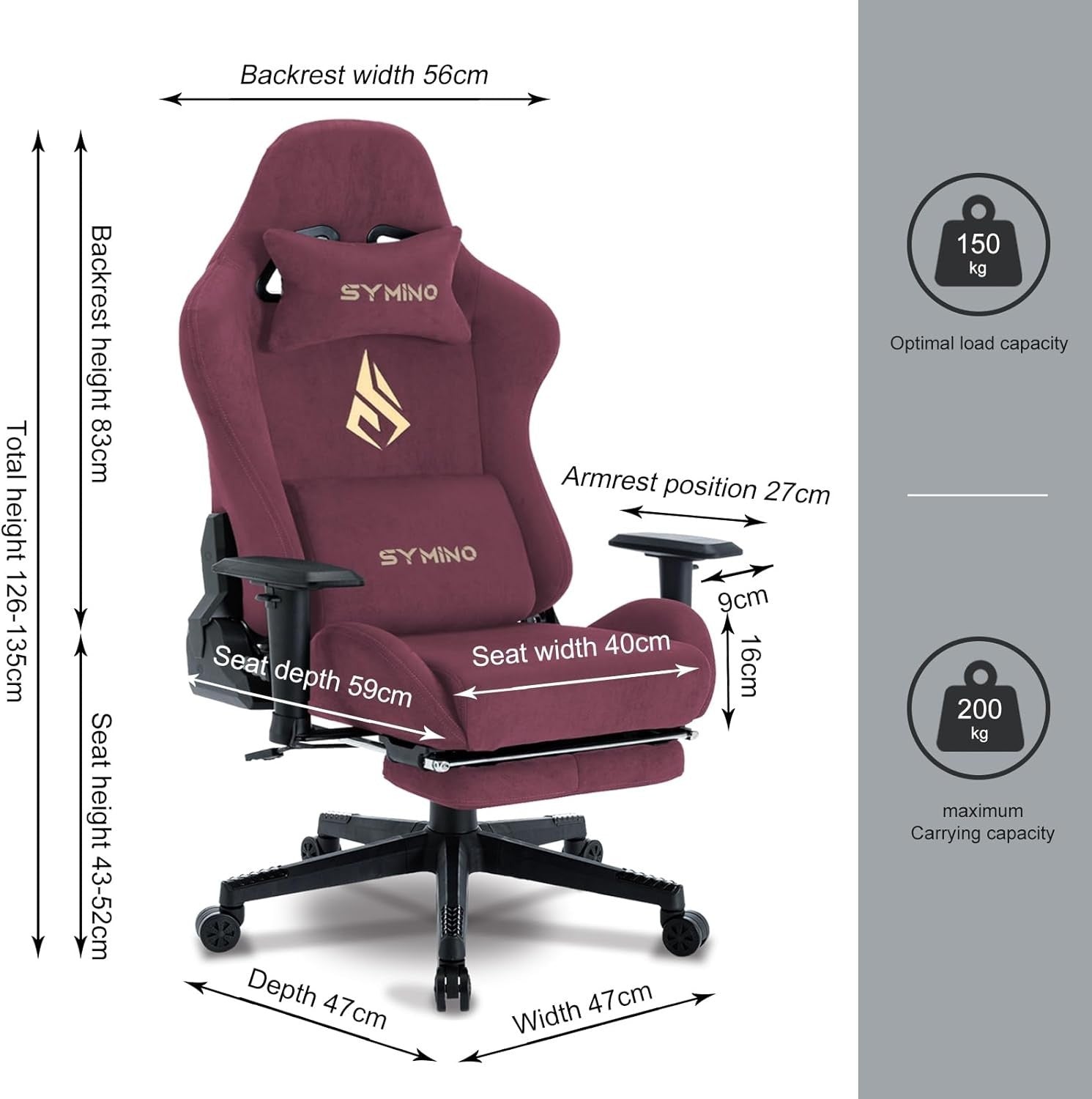 Ergonomic Red Faux Suede Gaming Chair Recliner Swivel Office Desk Chair