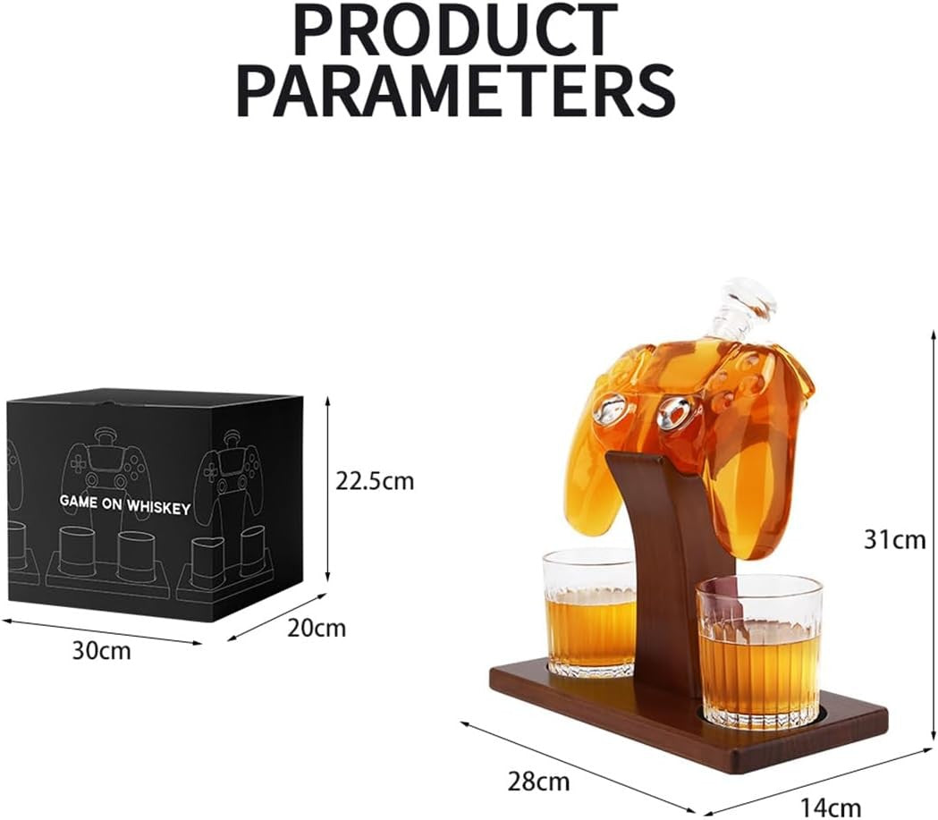 Retro Game Controller Whiskey Decanter Set with Glasses | 750ml Gift for Men