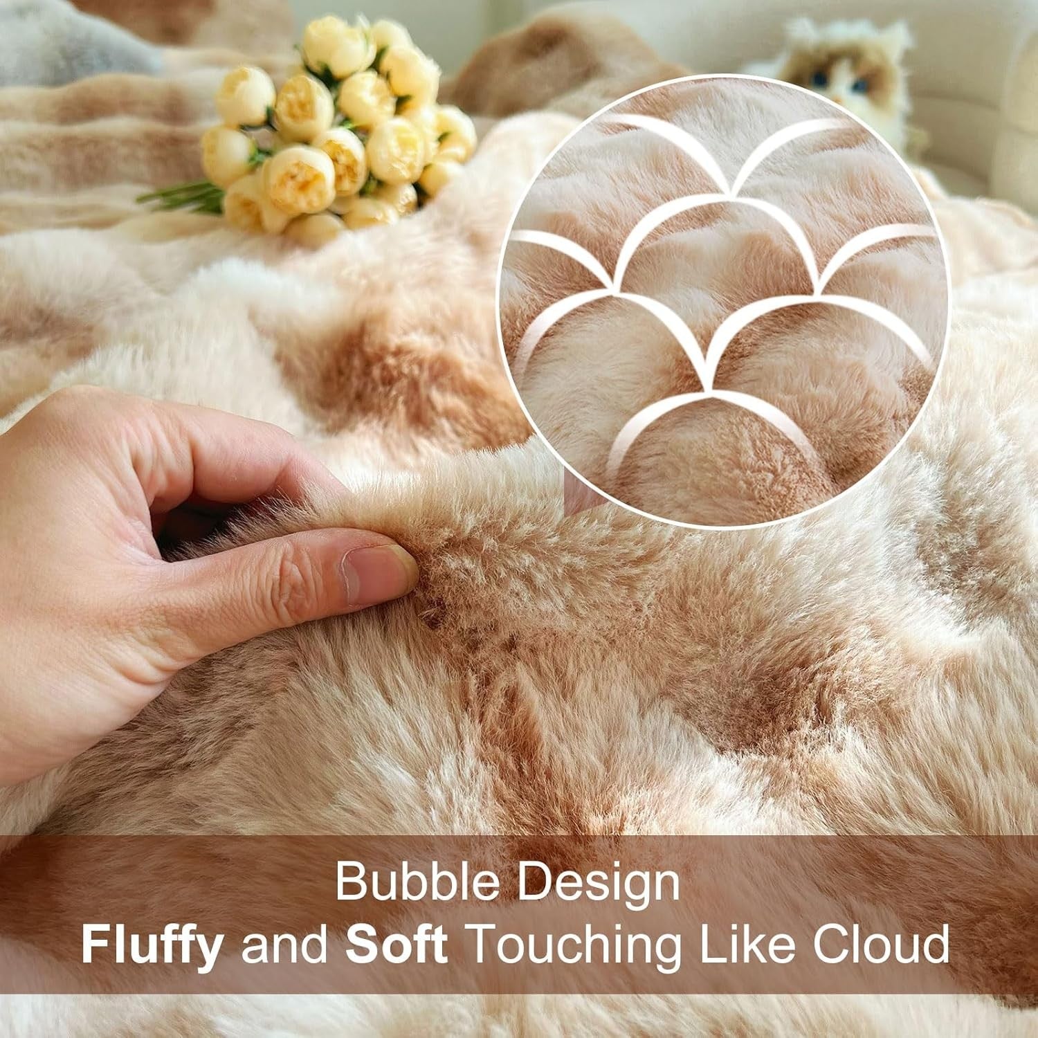 Luxury Thick Plush Fleece Throw Blanket Soft Warm Sofa Bed Coffee 100x160cm