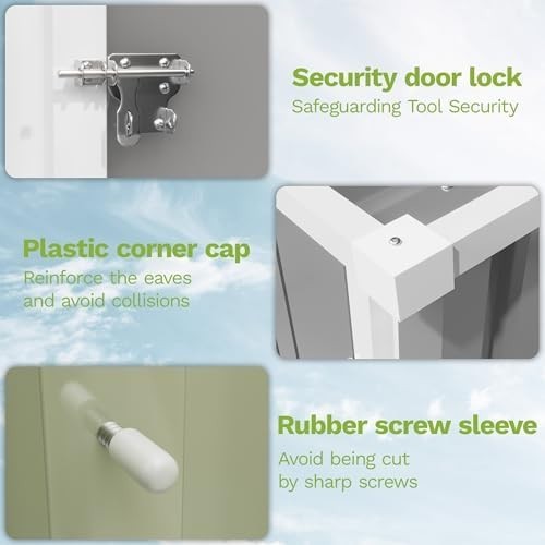 Metal Garden Storage Shed 3x3ft Waterproof Outdoor Tool Shed with Lockable Door
