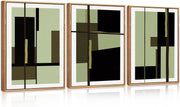 Abstract Framed Canvas Wall Art Set of 3 Modern Geometric Prints