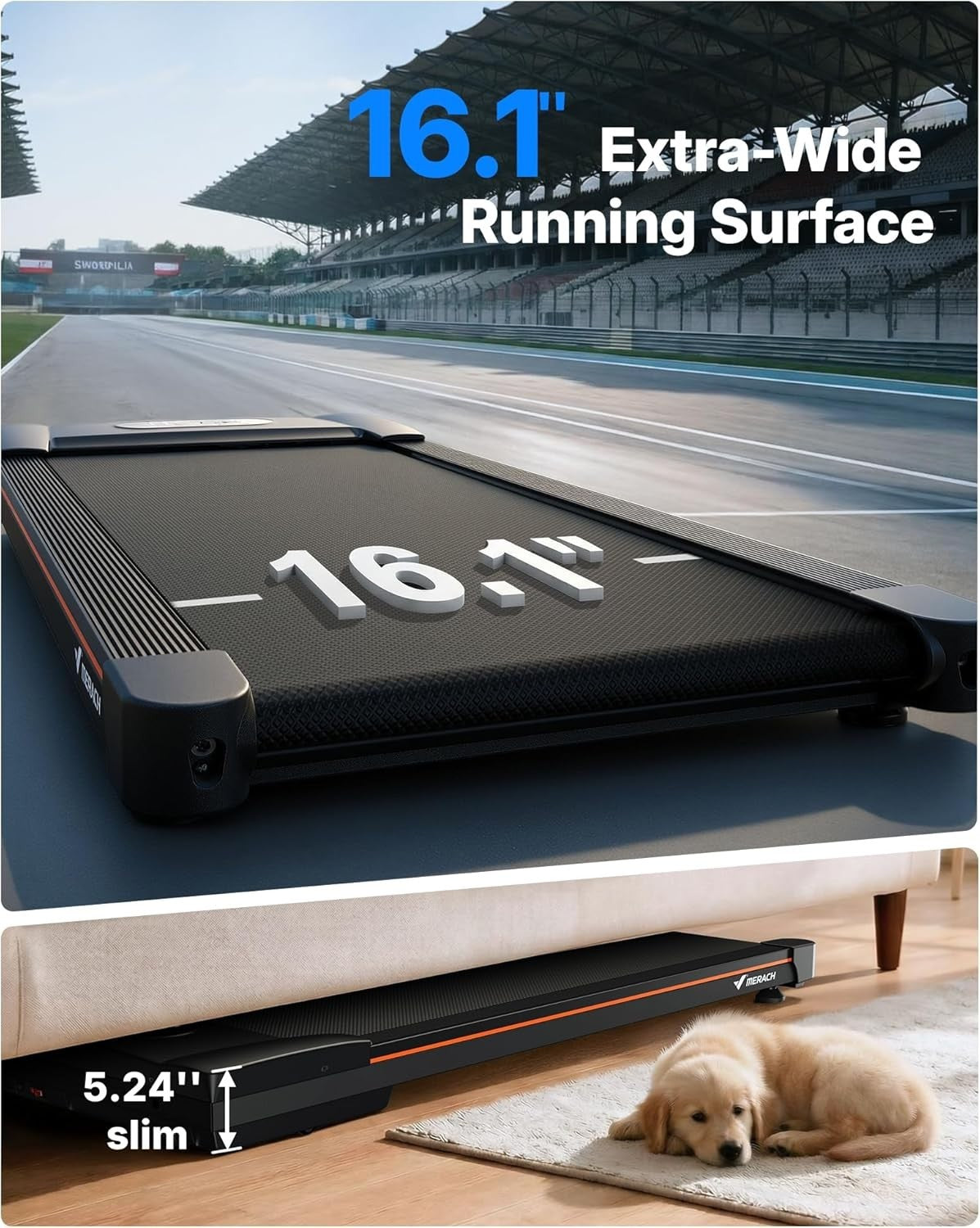 Heavy Duty Home Walking Treadmill 12% Incline 400lbs Quiet Motor LED