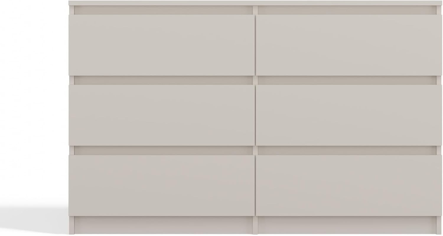 Modern 6 Drawer Chest Bedroom Storage Unit 120cm Wide Slim Deep Drawers