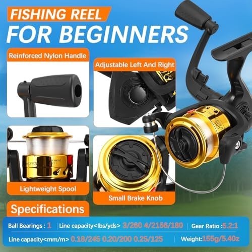 Kids Telescopic Fishing Rod & Reel Set – 2-Piece Starter Kit with Net & Lures