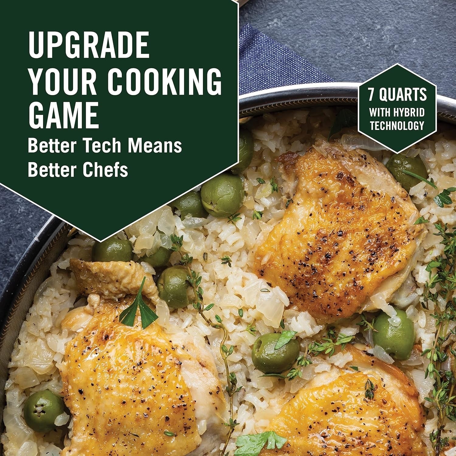 6.6L Deep Non Stick Sauté Pan with Lid – Induction & Oven Safe Stainless Steel