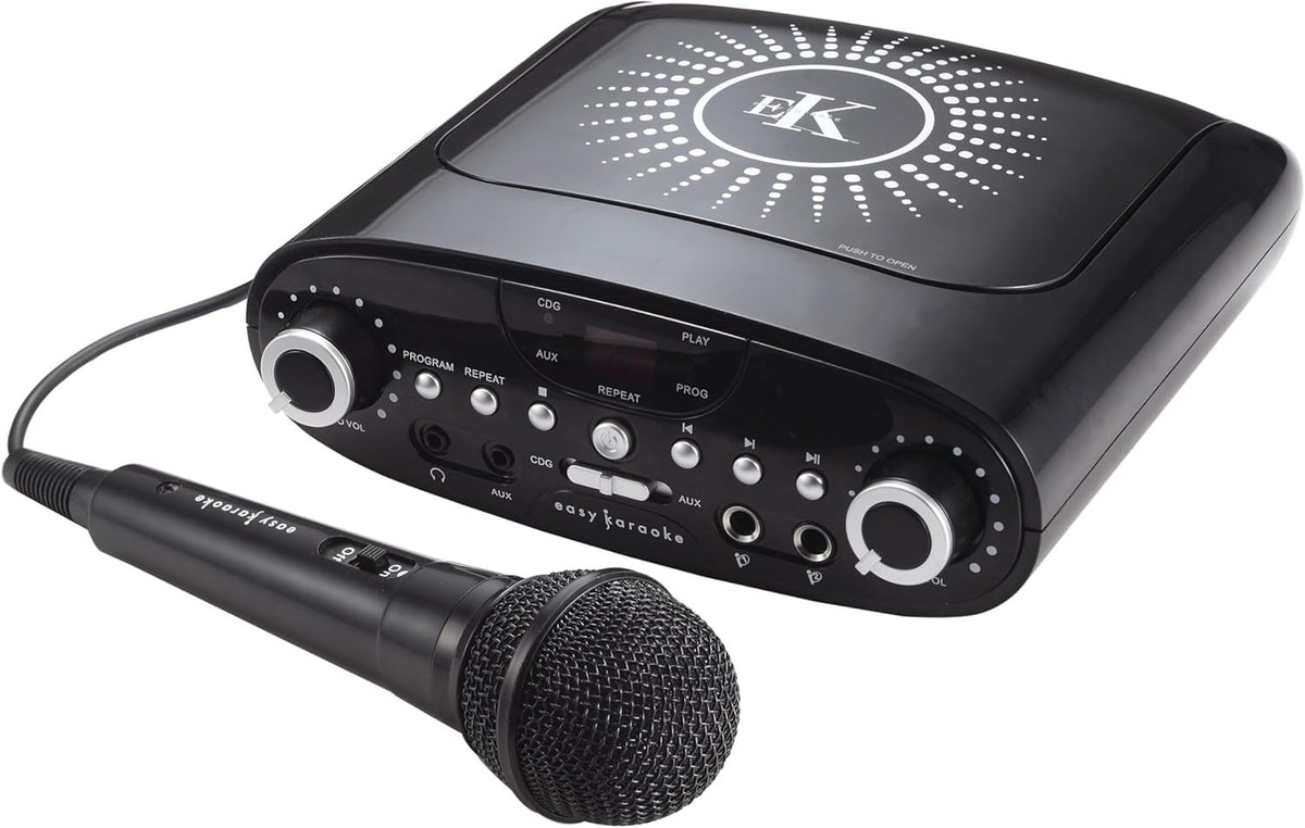 Black Bluetooth Karaoke Machine with Mic AUX MP3 Headphone Jack