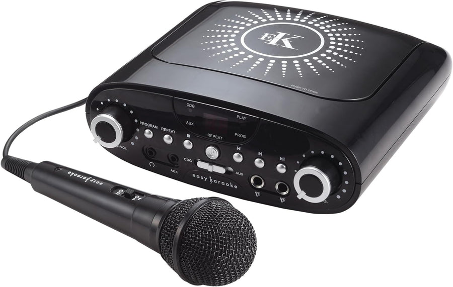 Black Bluetooth Karaoke Machine with Mic AUX MP3 Headphone Jack
